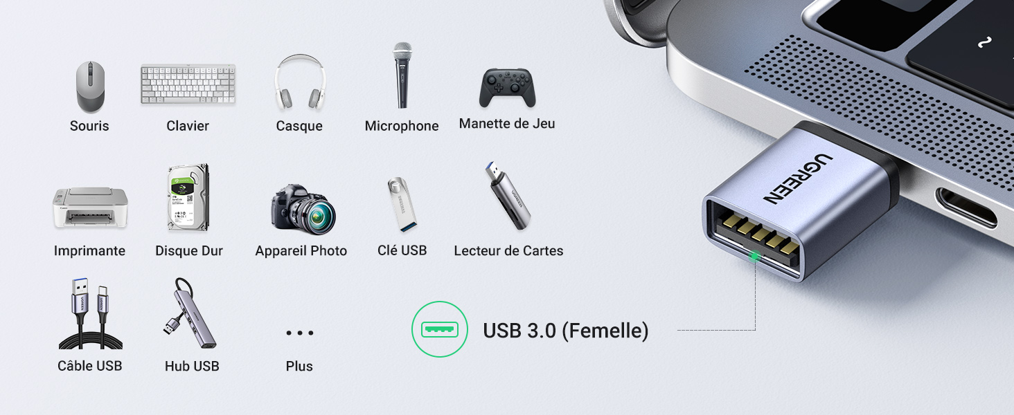 Adaptateur USB C vers USB 3.0