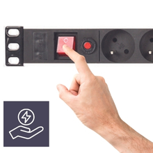 Multiprise interrupteur protection 8 prises terre française type E câble 2.15 m pour intérieur noir